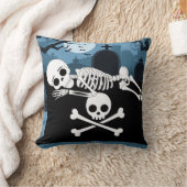 ブラックハロウィーンランバーを敷設するスケルトン クッション (ブランケット)