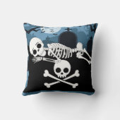 ブラックハロウィーンランバーを敷設するスケルトン クッション (裏面)