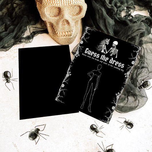 ブラックハロウィーン推測ザドレスブライダルシャワーゲーム 招待状