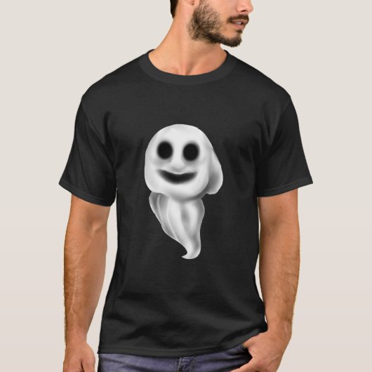 ブラックハロウィーンTシャツ(幽霊付不気味) Tシャツ (正面)
