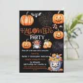 ブラックハローウィンパーティトリックまたは大人の子供を扱う 招待状 (スタンド正面)