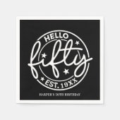ブラックハローフィフティ50誕生日 スタンダードカクテルナプキン (正面)