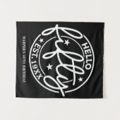 ブラックハローフィフティ50誕生日 タペストリー (正面(横))