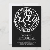 ブラックハローフィフティ50誕生日 招待状 (正面)