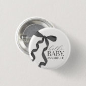 ブラックハロー ベイビー ボウ ガール ベビーシャワーフェイバーズ 缶バッジ (正面&裏面)