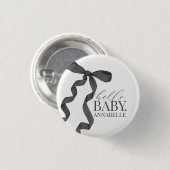 ブラックハロー ベイビー ボウ ガール ベビーシャワー フェイバーズ 缶バッジ (正面&裏面)