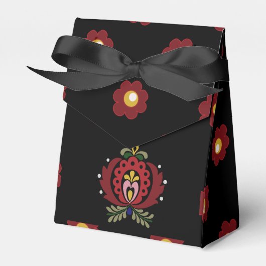 ブラックハンガリーフォークデザイン フェイバーボックス (正面サイド)