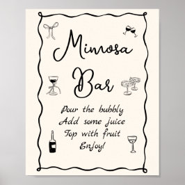 ブラックハンドドロードブライダルシャワーミモザバー ポスター