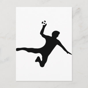 ブラックハンドボール選手のロゴ ポストカード