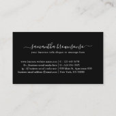 ブラックハンドメイドTシャツアパレルファッションブティック 名刺 (裏面)