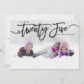 ブラックハンドレタリングハッピーニューイヤー写真 シーズンカード (正面)