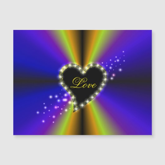 ブラックハートと星の紫色の黄色の虹 (正面)