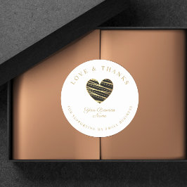 ブラックハートの愛と感謝してい小さなビジネスのサポート ラウンドシール