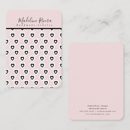 ブラックハートアーティザンイヤリングディスプレイカード コーリングカード (正面/裏面)