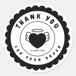 ブラックハートエンジェルウィングスサークカスタマイズル ラウンドシール