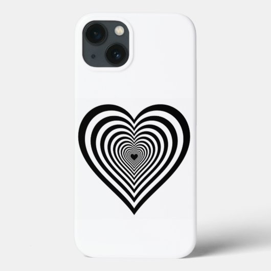 ブラックハートオプティカルイリュージョンiPhoneケース Case-Mate iPhoneケース (裏面)