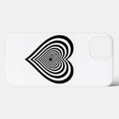 ブラックハートオプティカルイリュージョンiPhoneケース Case-Mate iPhoneケース (裏面 (横))