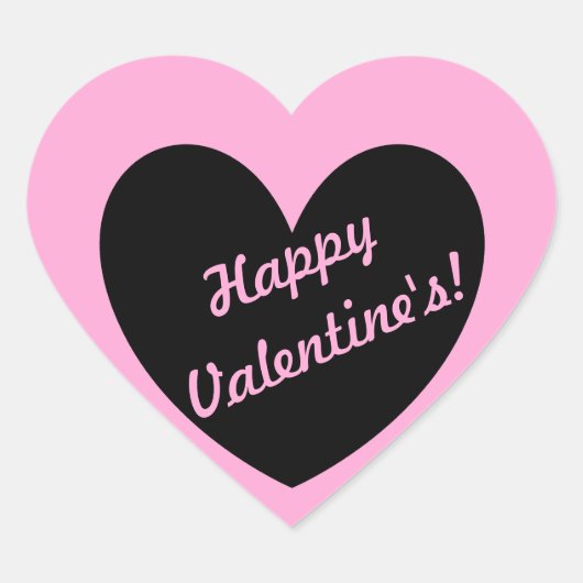 ブラックハートオンコットンキャンディピンク ハートシール (正面)