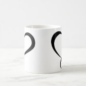 ブラックハートクリップアートイラストレーション コーヒーマグカップ (中央)