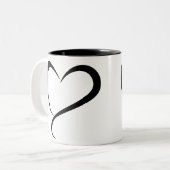 ブラックハートクリップアートイラストレーション ツートーンマグカップ (正面左)