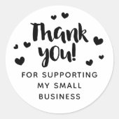 ブラックハートスクリプトサポートに感謝 ラウンドシール (正面)