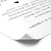 ブラックハートスクリプト アニバーサリー ピニャータ ウェディングサイン ポスター (角)