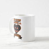 ブラックハートハロウィーンエビルパンプキン顔不気味ビブ コーヒーマグカップ (正面左)