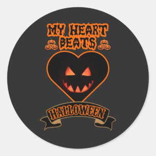 ブラックハートハロウィーンエビルパンプキン顔不気味ビブ ラウンドシール