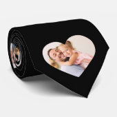ブラックハートパーソナライズされたファミリーフォトネックタイ ネクタイ (ロール)