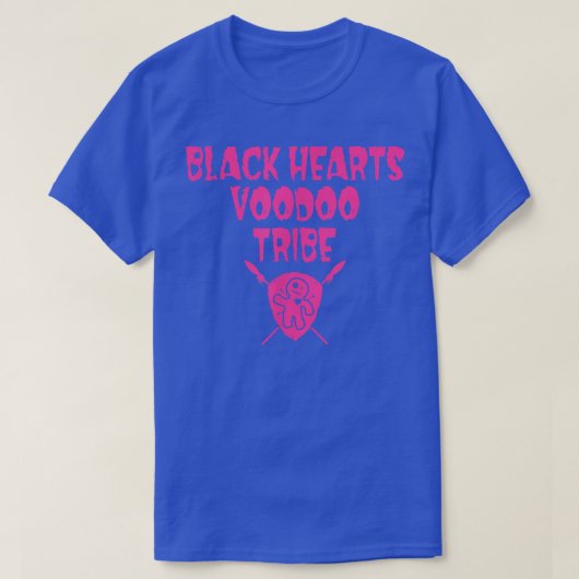 ブラックハートブードゥー部族シールド Tシャツ (デザイン正面)