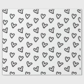 ブラックハートラッピング紙 ラッピングペーパー (フラット)