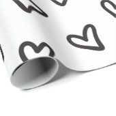 ブラックハートラッピング紙 ラッピングペーパー (ロールコーナー)