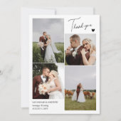 ブラックハートロマン結婚ティックの写真ありがとうご注意 サンキューカード (正面)