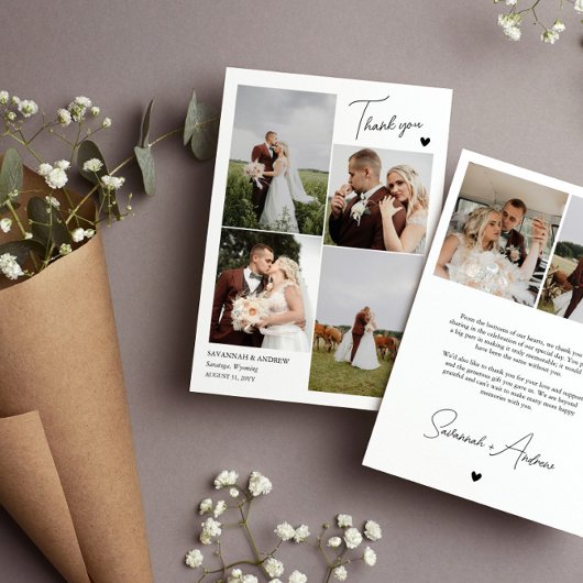 ブラックハートロマン結婚ティックの写真ありがとうご注意 サンキューカード