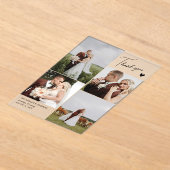 ブラックハートロマン結婚ティックの写真ありがとう アクリル招待状 (レイダウン)