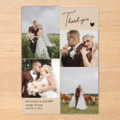 ブラックハートロマン結婚ティックの写真ありがとう アクリル招待状 (正面)