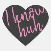 ブラックハート形ステッカーピンクのスクリプトレタリング ハートシール (正面)