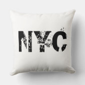 ブラックハートNYCニューヨーク市人枕 クッション (裏面)