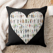 ブラックハートNYCニューヨーク市人枕 クッション (ブランケット)