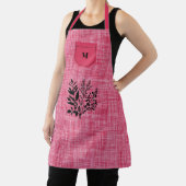 ブラックハーブモチーフの淡いピンクの質感 エプロン (インサイチュ)