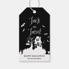 ブラックハ幽霊のよく出るウスのトリックまたはトリートハロウィーン ギフトタグ