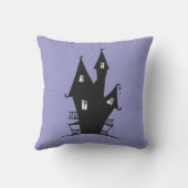 ブラックハ幽霊のよく出るウスオンパープルバックグラウンド クッション (裏面)