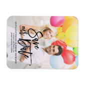 ブラックハ素朴ンドレタリング救写真Our Date マグネット (横)