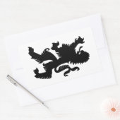 ブラックバイエルライオン 長方形シール (封筒)