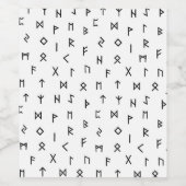 ブラックバイキングルーンパターンホワイトバック ワインラベル (シングルラベル)