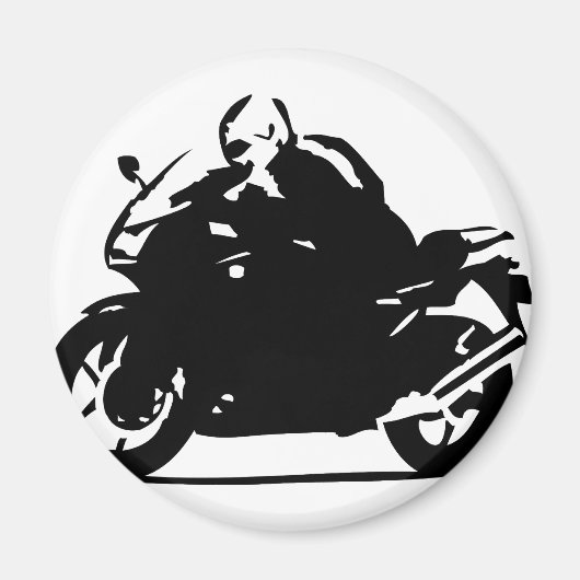 ブラックバイクもしくは自転車に乗る人アイコンのオートバイ マグネット (正面)