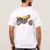 ブラックバイクイラストレーション Tシャツ (裏面)