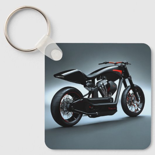 ブラックバイクキーチェーン キーホルダー (正面)