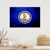 ブラックバグランジージニア州旗 ポスター (キッチン)