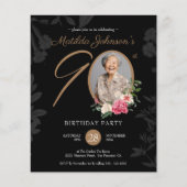 ブラックバジェットフローラ90th誕生日招待状 (正面)